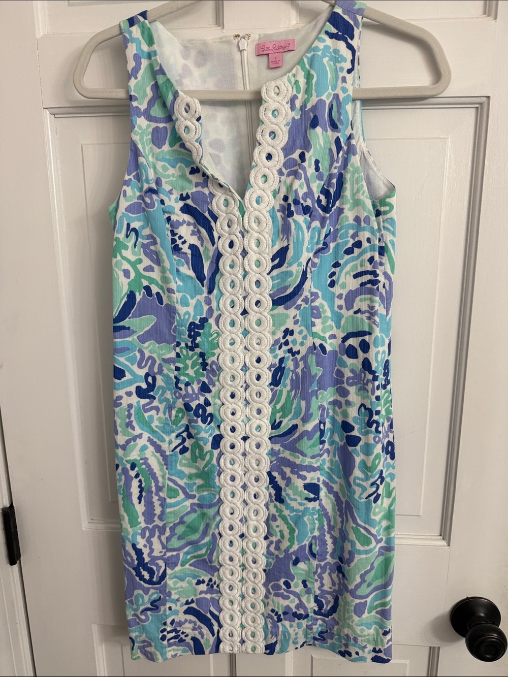 Lilly Pulitzer Sleeveless Shift Dress in Aqua, Blue, Lavender